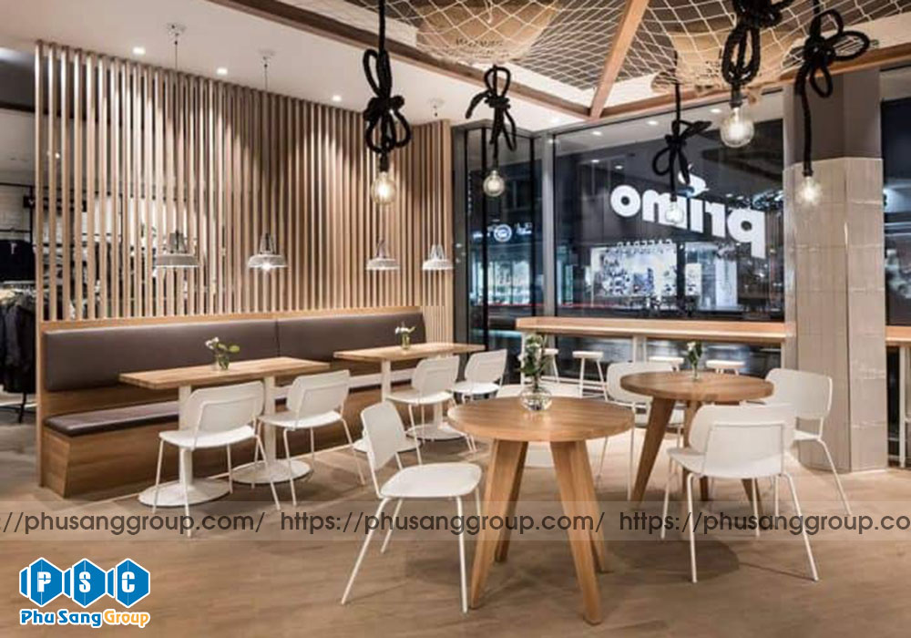 Màu sắc bắt mắt, phù hợp concept thiết kế nội thất quán cà phê