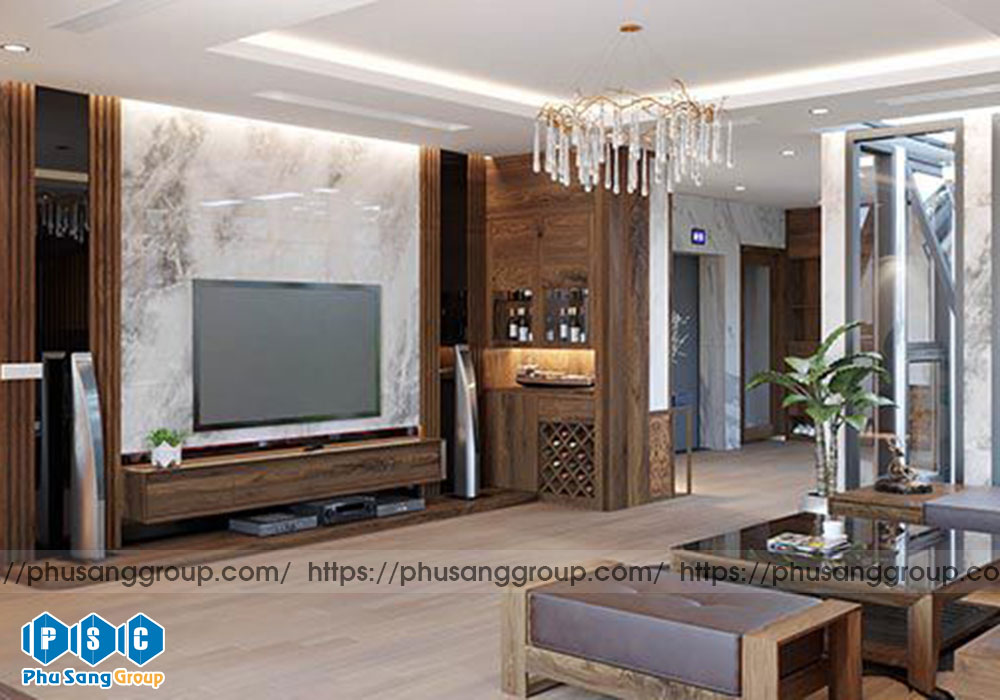 Thiết kế nội thất gỗ óc chó cuốn hút với đường vân hoàn hảo