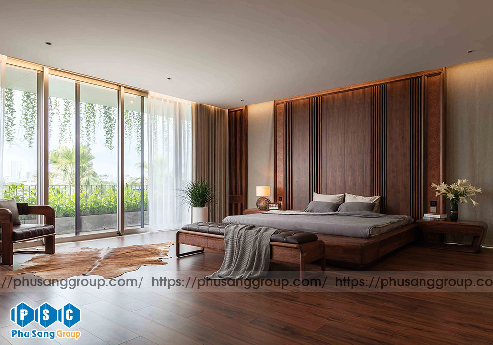 Thiết kế nội thất gỗ óc chó - phong cách tối giản Minimalist