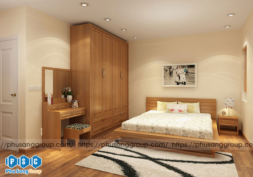 Thiết kế nội thất gỗ tự nhiên cho phòng ngủ