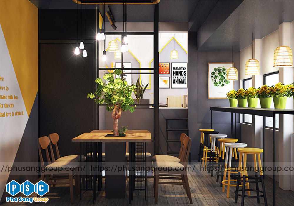 Thiết Kế Nội Thất Quán Trà Sữa